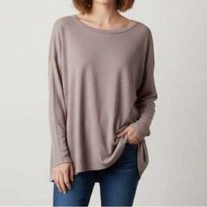 Hopely Oversized Tan Waffle Knit Women’s Top - Size Large